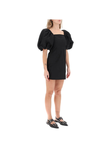 Balloon Sleeve Cotton Poplin Mini Dress - Women > Clothing > Dresses > Mini