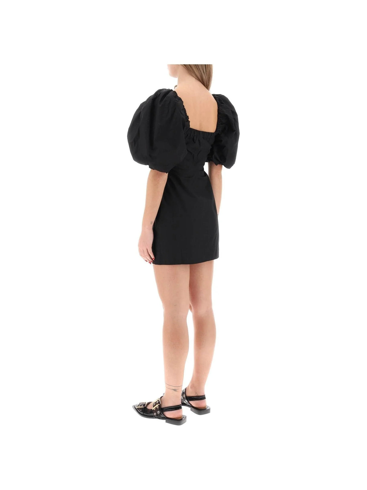 Balloon Sleeve Cotton Poplin Mini Dress - Women > Clothing > Dresses > Mini