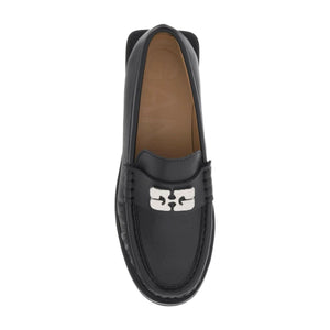 Black Butterfly Logo Loafers GANNI JOHN JULIA.