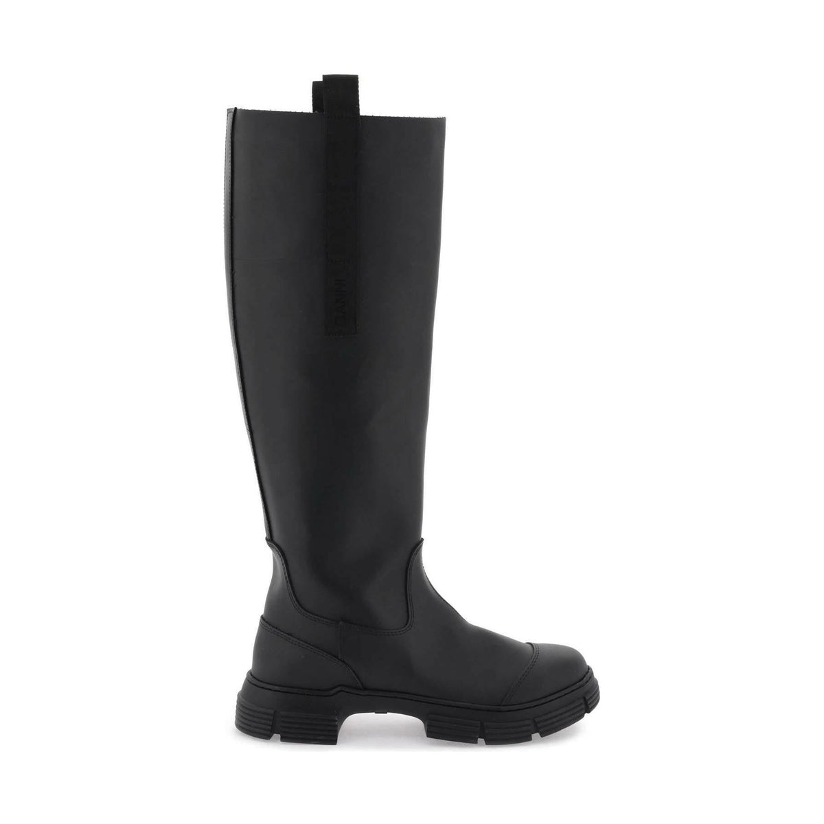 Black Recycled Rubber Country Boots GANNI JOHN JULIA.