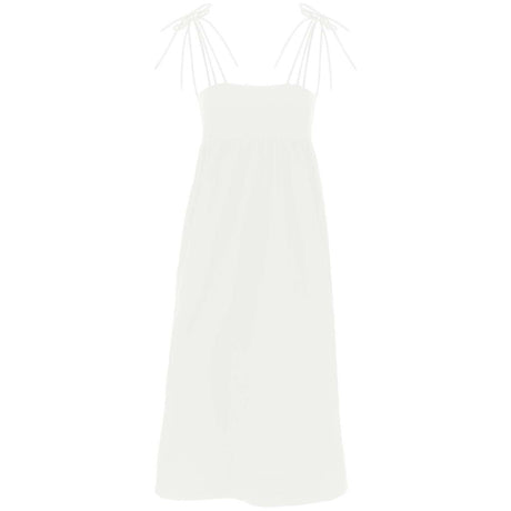 Bright White Organic Cotton Poplin String Midi Dress GANNI JOHN JULIA.