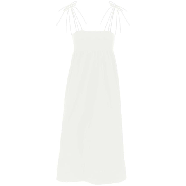 Bright White Organic Cotton Poplin String Midi Dress GANNI JOHN JULIA.