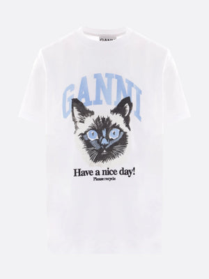 Cat Print Cotton T-shirt