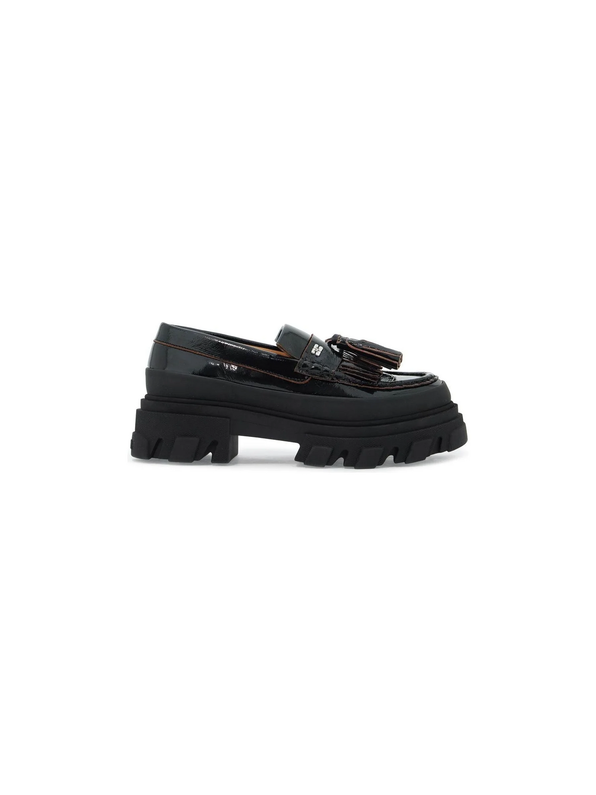 Cleated Chunky Leather Loafers-GANNI-JOHN JULIA