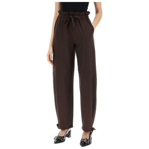 Drapey Melange Elasticated Waist Trousers.