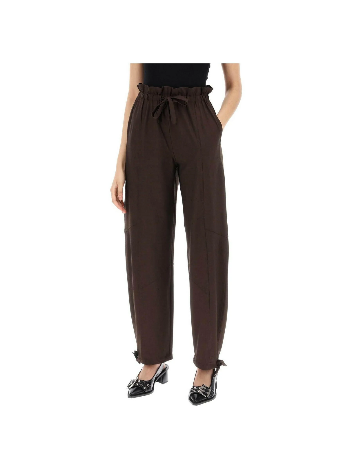 Drapey Melange Elasticated Waist Trousers.