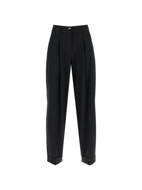 GANNI-Drapey Melange Pleated Pants-JOHN JULIA