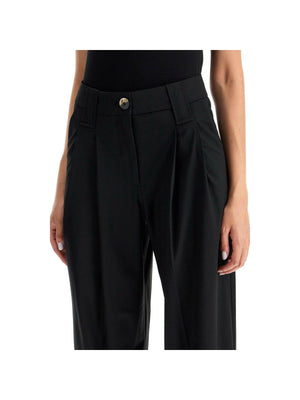 GANNI-Drapey Melange Pleated Pants-JOHN JULIA