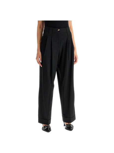 GANNI-Drapey Melange Pleated Pants-JOHN JULIA