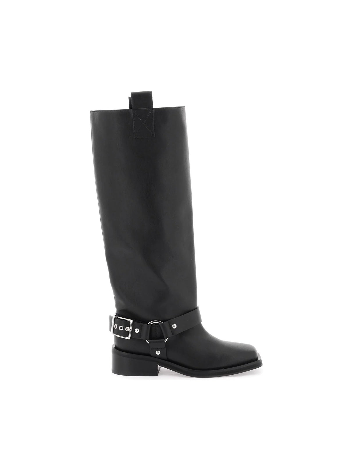 GANNI-Eco-leather Biker Boots-JOHN JULIA