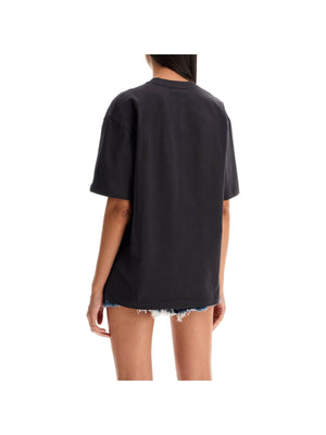 GANNI-Embroidered Oversized Cotton T-Shirt-JOHN JULIA