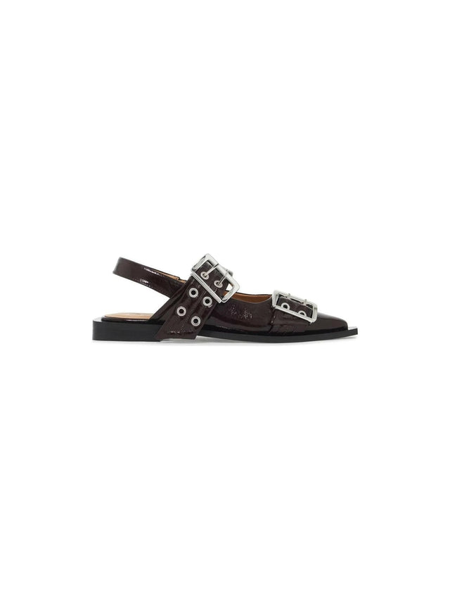 Feminine Buckle Ballerina Flats.