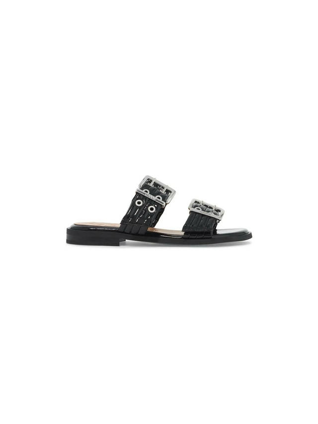 Feminine Buckle Two-Buckle Sandals.