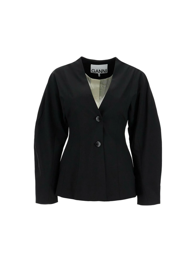 Fitted Melange Blazer-GANNI-JOHN JULIA