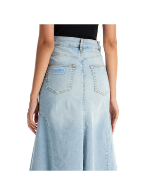 GANNI-Flared Denim Skirt. -JOHN JULIA.