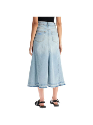 GANNI-Flared Denim Skirt. -JOHN JULIA.