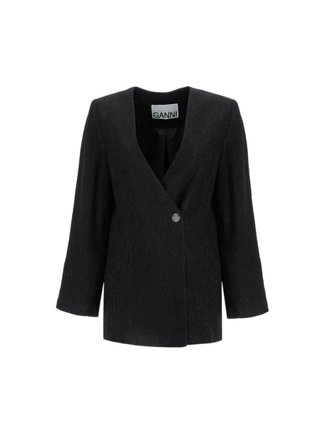 GANNI-Fluid Double-Breasted Blazer-JOHN JULIA