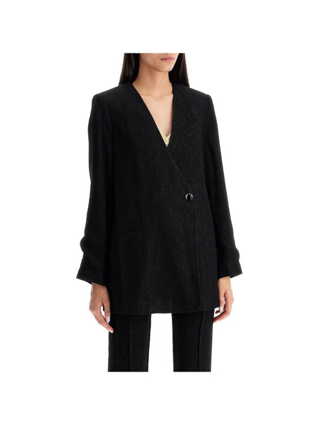 GANNI-Fluid Double-Breasted Blazer-JOHN JULIA