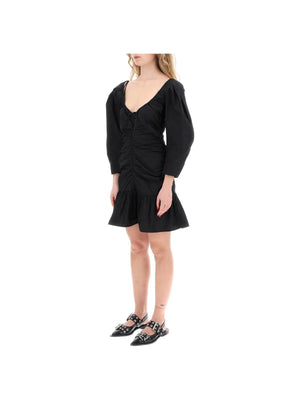 Gathered Poplin Mini Dress - Women > Clothing > Dresses > Mini