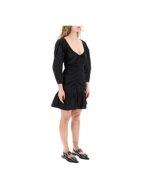 Gathered Poplin Mini Dress - Women > Clothing > Dresses > Mini