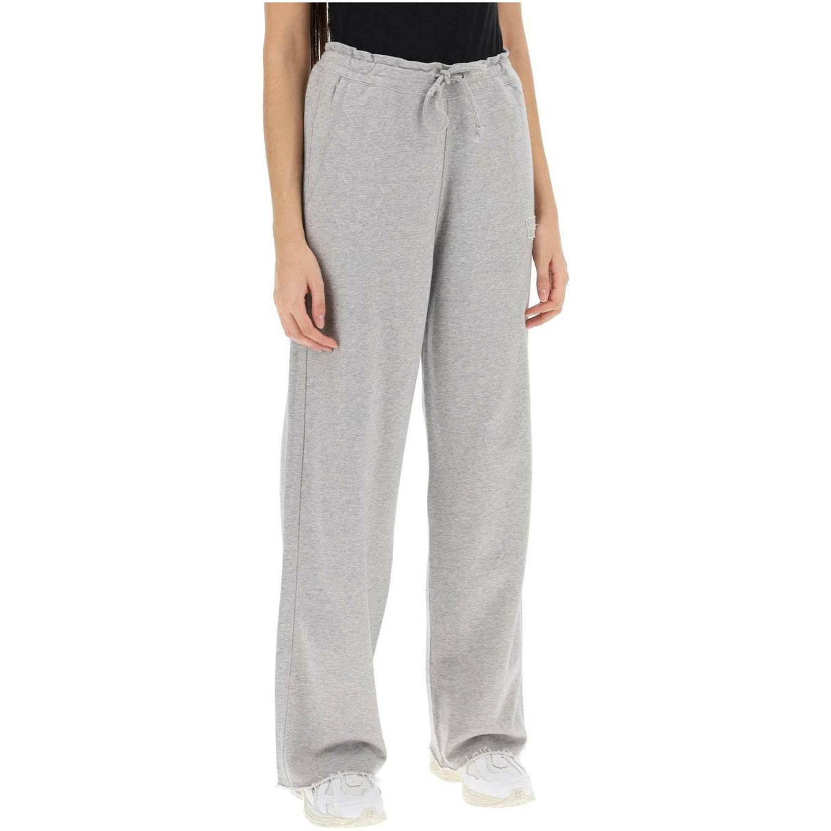 Gray Isoli Organic Cotton Wide-Leg Sweatpants GANNI JOHN JULIA.