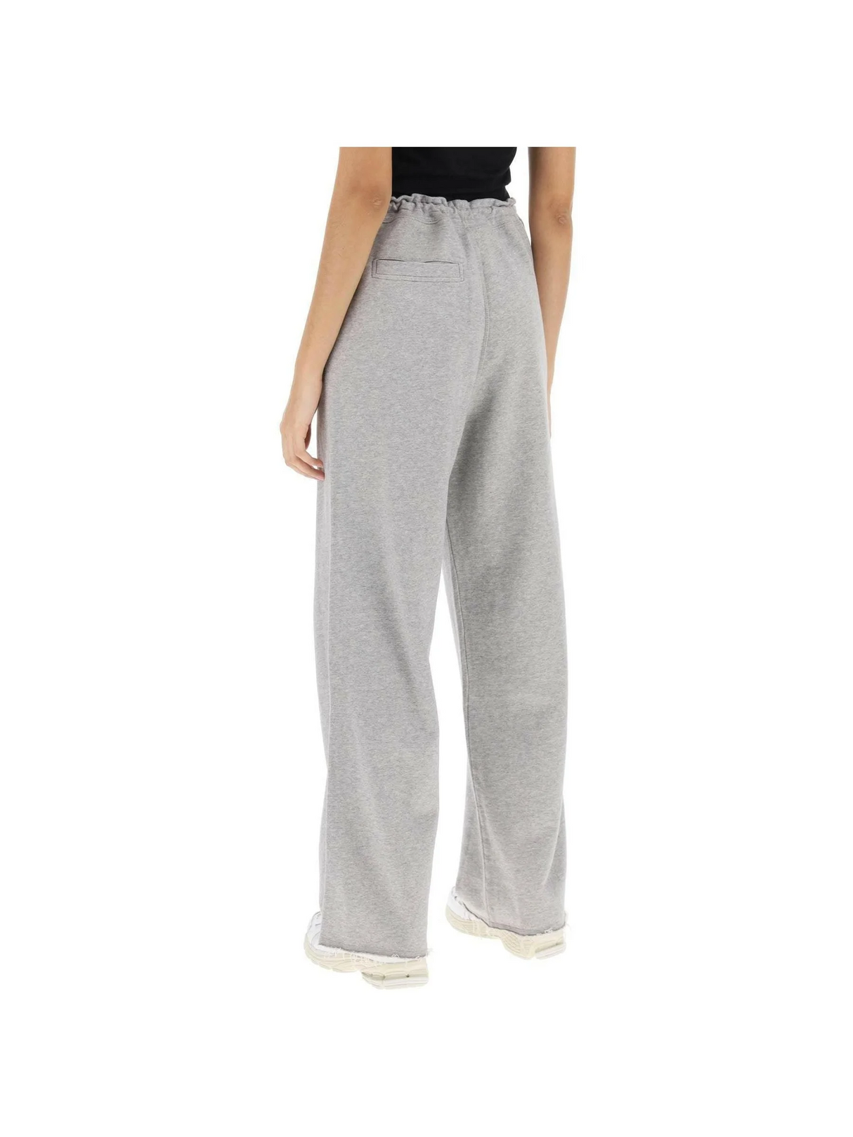 Gray Isoli Organic Cotton Wide-Leg Sweatpants GANNI JOHN JULIA.