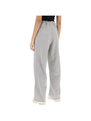 Gray Isoli Organic Cotton Wide-Leg Sweatpants GANNI JOHN JULIA.