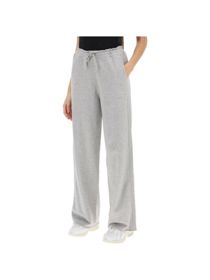 Gray Isoli Organic Cotton Wide-Leg Sweatpants GANNI JOHN JULIA.