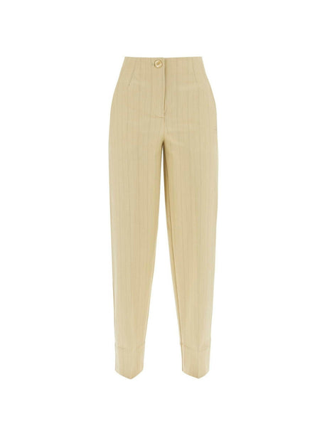 High-Waist Striped Tailored Trousers.