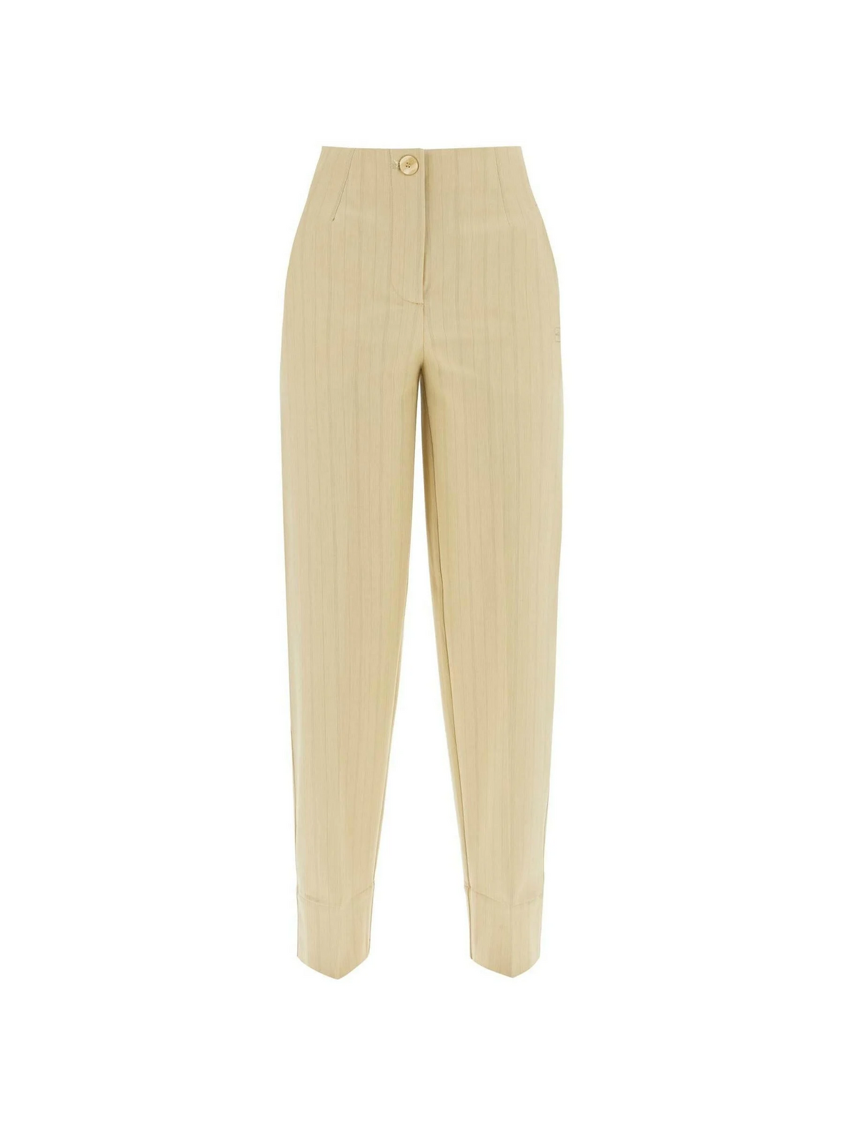 High-Waist Striped Tailored Trousers.