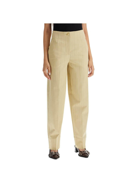 High-Waist Striped Tailored Trousers.