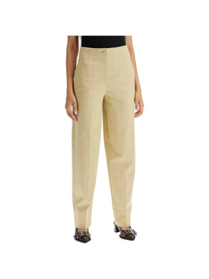 High-Waist Striped Tailored Trousers.