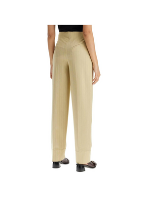 High-Waist Striped Tailored Trousers.