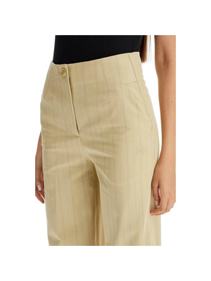 High-Waist Striped Tailored Trousers.