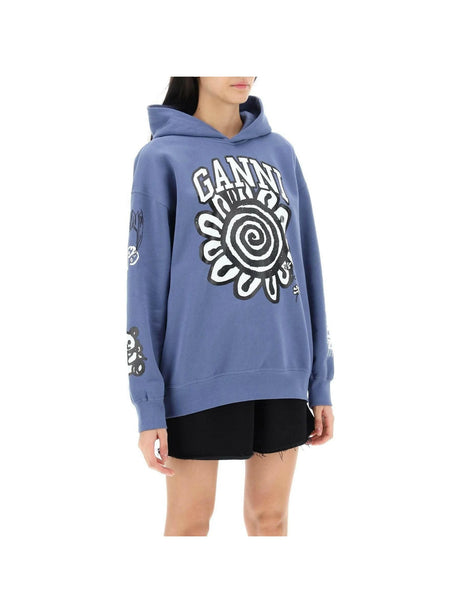 Hoodie With Graphic Prints GANNI JOHN JULIA.