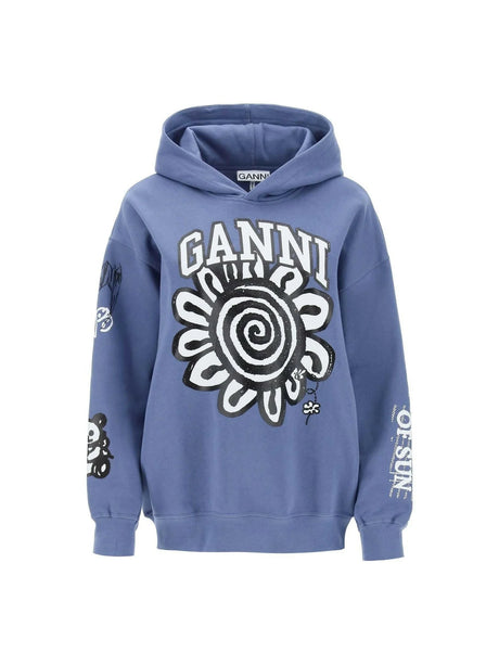 Hoodie With Graphic Prints GANNI JOHN JULIA.