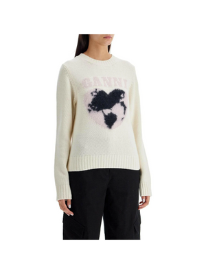 Jacquard Heart Wool-Blend Sweater.