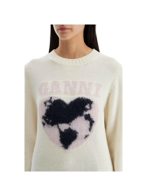 Jacquard Heart Wool-Blend Sweater.