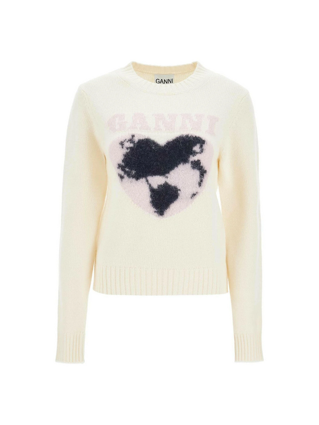 Jacquard Heart Wool-Blend Sweater.