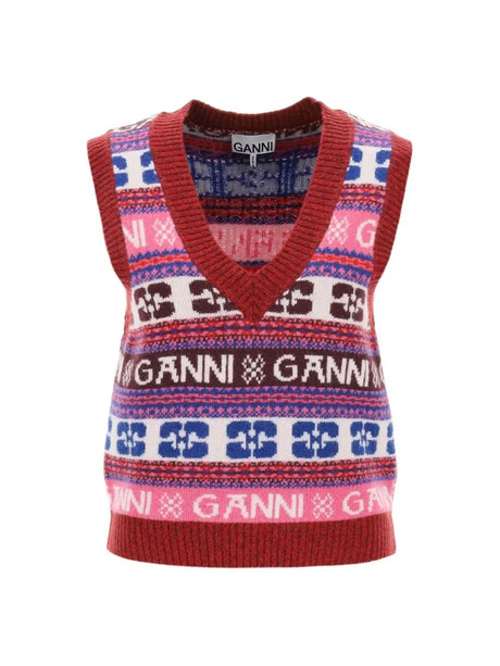 GANNI-Jacquard Wool Vest-JOHN JULIA