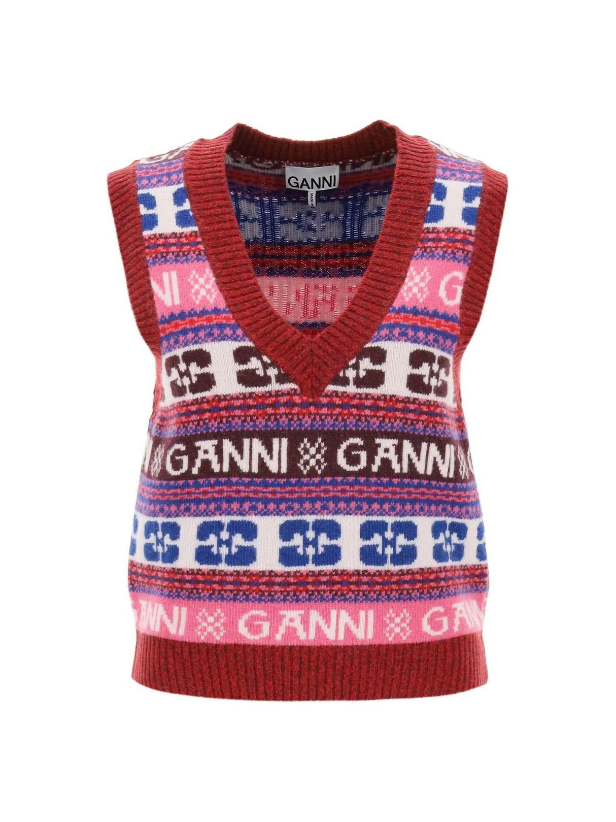 GANNI-Jacquard Wool Vest-JOHN JULIA