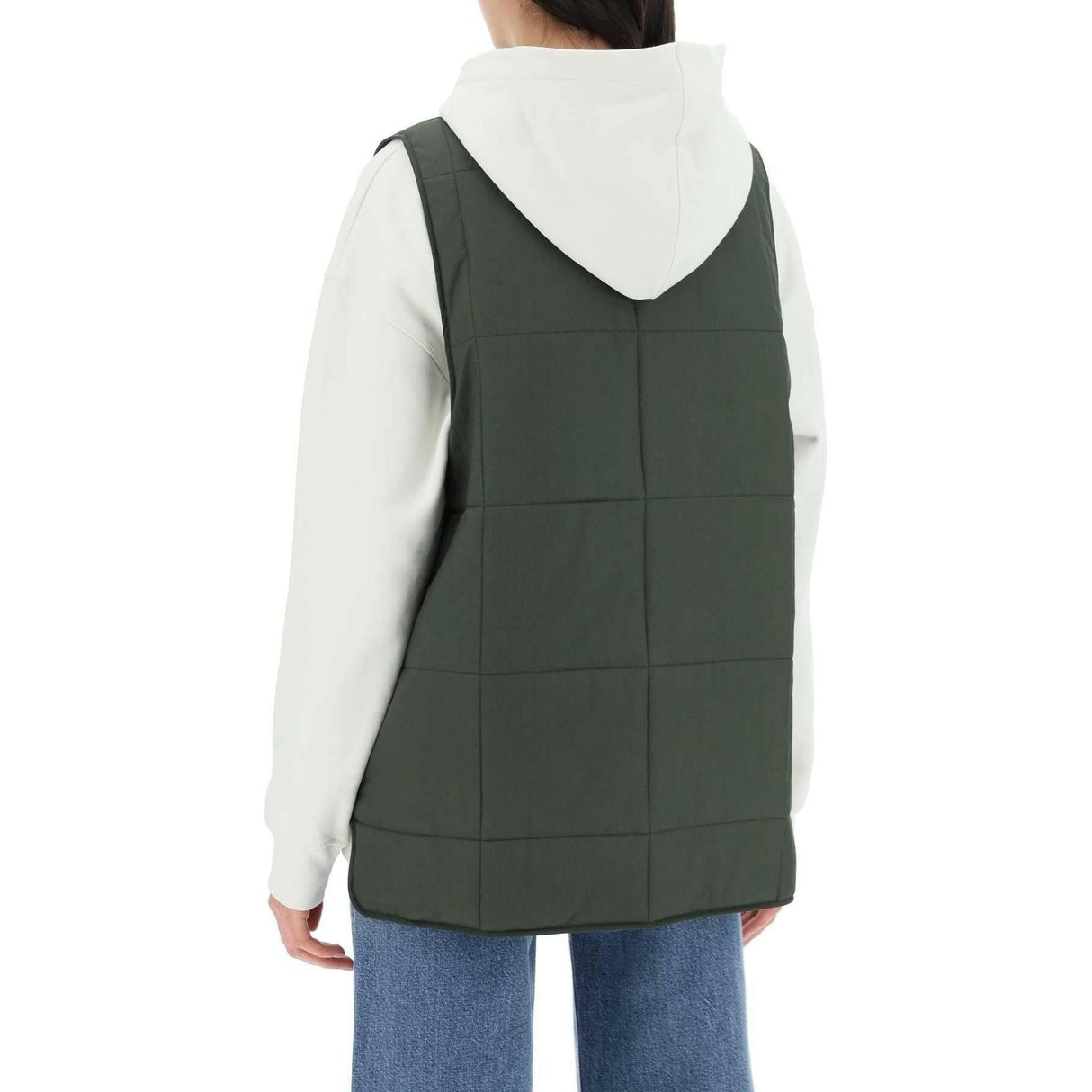 Kombu Green Quilt Boxy Vest GANNI JOHN JULIA.