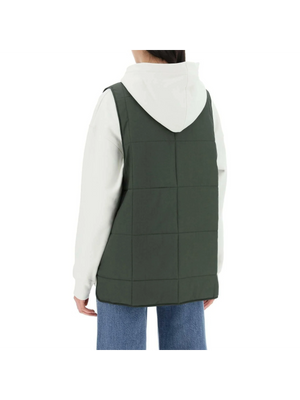 Kombu Green Quilt Boxy Vest GANNI JOHN JULIA.