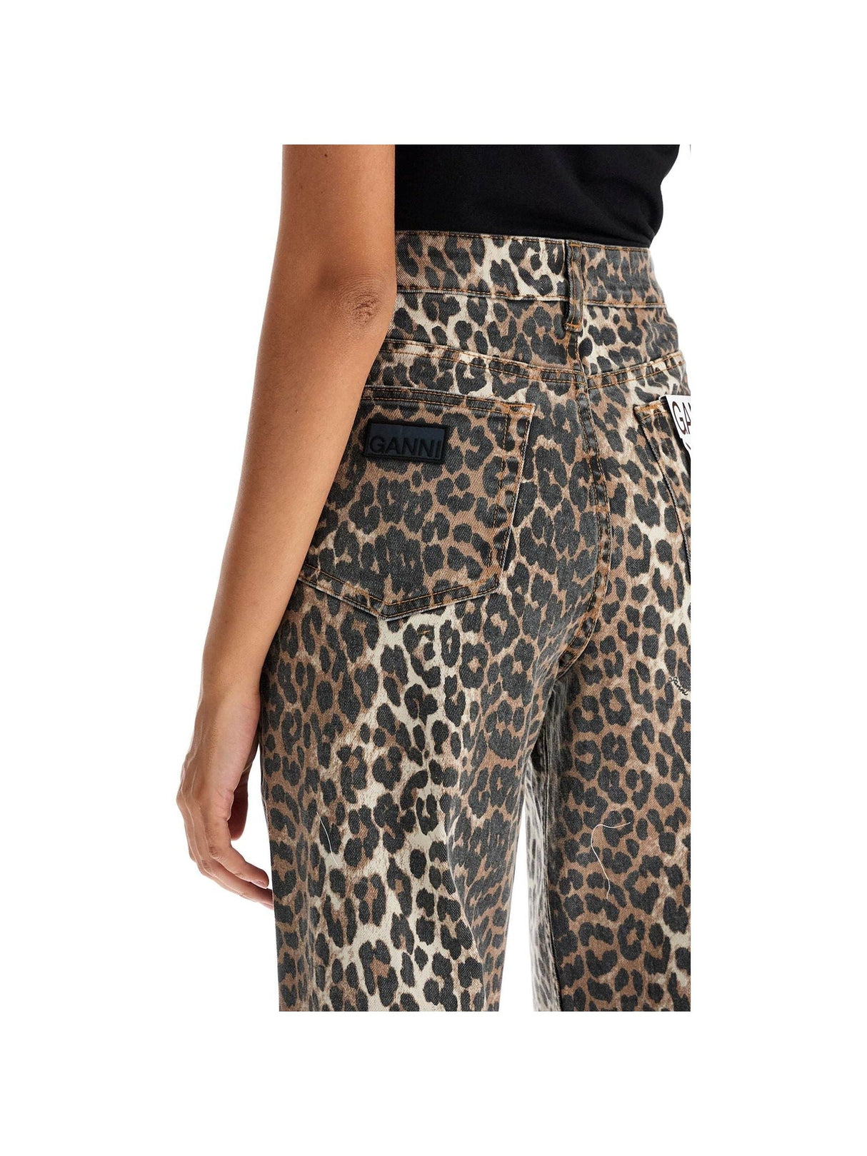 GANNI-Leopard Print Izey Jeans-JOHN JULIA