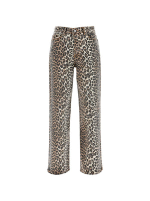 GANNI-Leopard Print Izey Jeans-JOHN JULIA