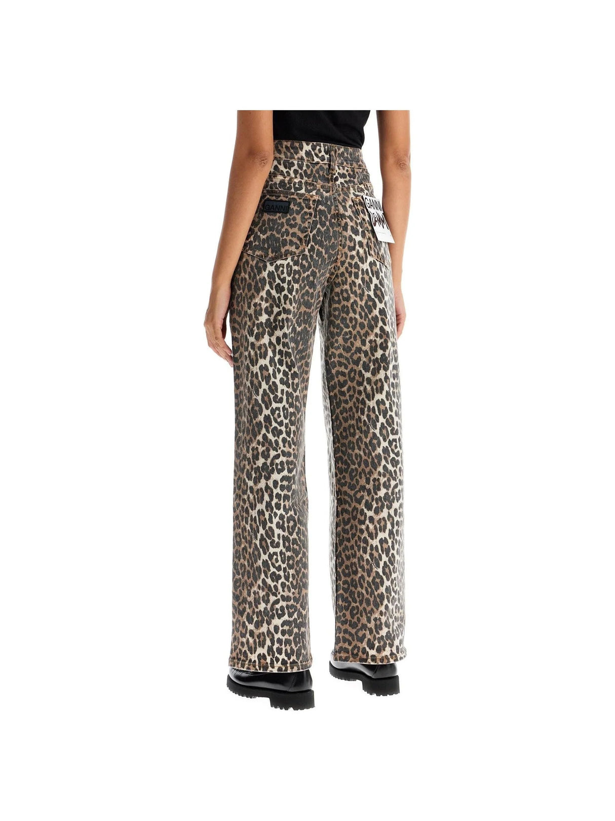 GANNI-Leopard Print Izey Jeans-JOHN JULIA