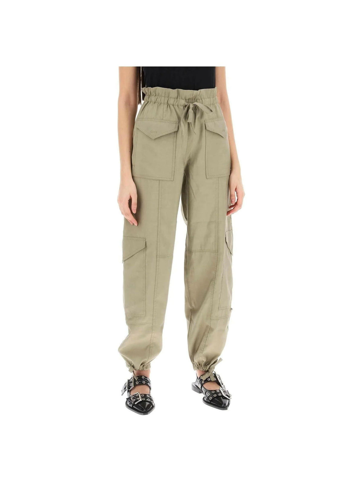 Light Slub Cargot Pants in LENZING™ ECOVERO™ viscose GANNI JOHN JULIA.