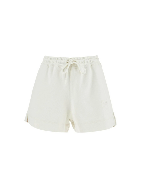 Lightweight Organic Cotton Shorts-Ganni-JOHN JULIA