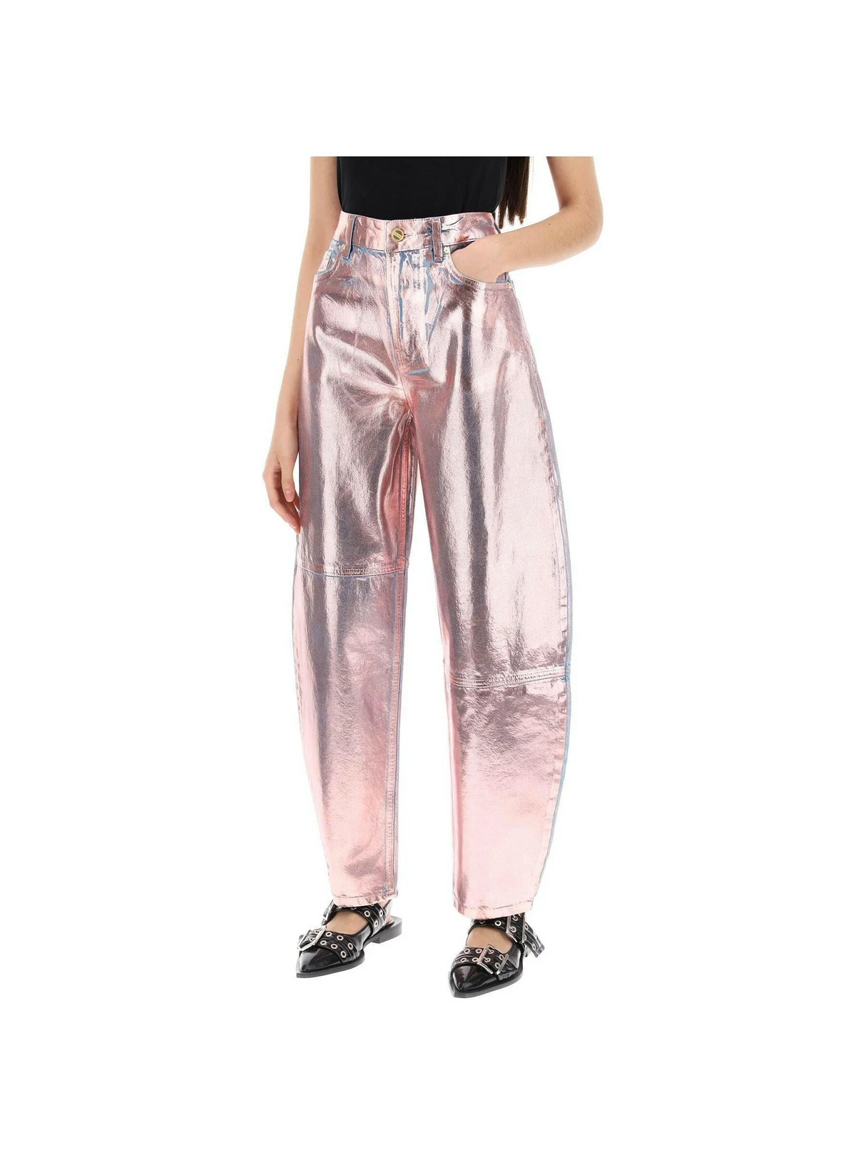 Metallic Foil Organic Cotton Stary Jeans.