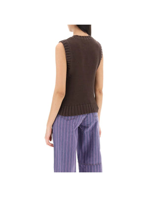 GANNI-Open-stitch Knitted Vest-JOHN JULIA